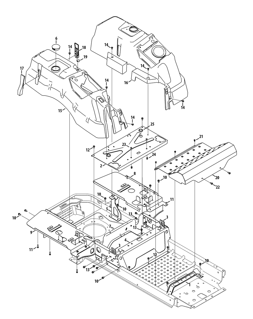 Operators Platform Diagram and Parts List for Z-FORCEL48 (17CSDALB009-17CSDALB010)(2015) Cub Cadet Lawn Tractor